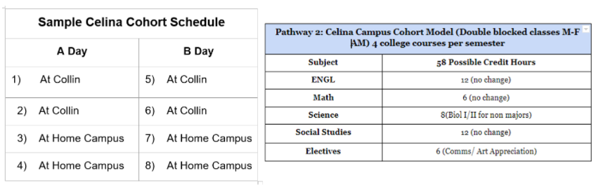 Sample Celina Schedule
